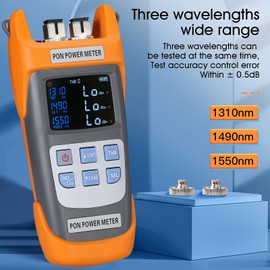 PON Optical Power Orange A-330A SCAPC Interface Optical Fiber Power Meter Network Online Detection Tester with SCAPC/FCAPC Adapter 1310 1490 1550nm