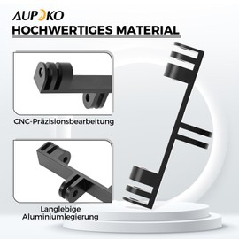 Aupoko Aluminium double mount, double mount adapter for 12/11/10/9/8/7/6/5/4/3 and other action cameras