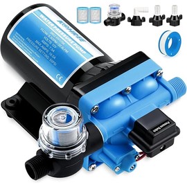 Kohree RV Fresh Water Pump 5.5GPM 55PSI 12V DC Diaphragm Water Pump with Pressure Switch for RV, Marine, Yacht, Caravan.