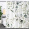 GCIREC Eucalyptus Leaf Shower Curtains, Sage Green Spring Botanical Watercolor