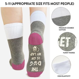 CIAEXRN I Can't Get Up Right Now The Dog Is On My Lap Socks, Funny Socks for Women Men, Dog Mom Socks for Women Men, Cotton Crew Socks Gifts for Dog Owner, Best Dog Mom Gifts Novelty Gifts /27
