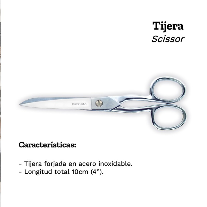 BARRILITO Tijera/Cost.Acero forjado Barrilito 8642-4CN 10.2 cms