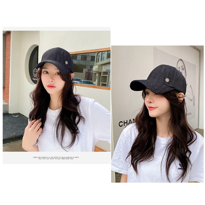 G-tiamo Women's Glittering Glitter Stone Cap, Mesh, Cute, Deep, Small