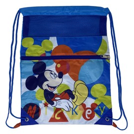 cartoon Kids Drawstring Bag Front Pocket School Backpack Gym Leisure, Mickey (2)