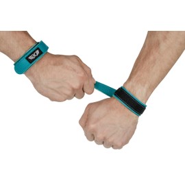 WARM BODY COLD MIND Premium Leather Wrist Wraps for Cross Training, Olympic Weightlifting, Powerlifting, Bodybuilding, Deadlift, Strength Training and Wrist Support 2.0 (Aqua, L)