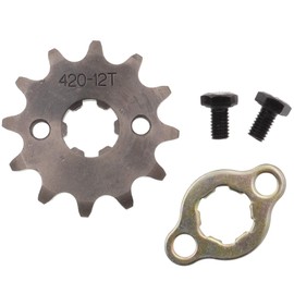Magkowar 420 Front Enigine Sprocket with Retainer Plate Sets for Motorcycle Dirt Bike (420-17mm, 12T)
