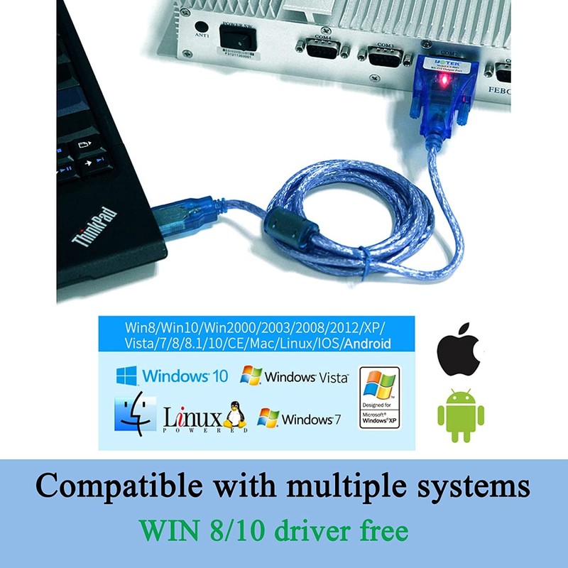 UTEK UT-8801 Convertidor USB a RS-232 de 1,5 m de