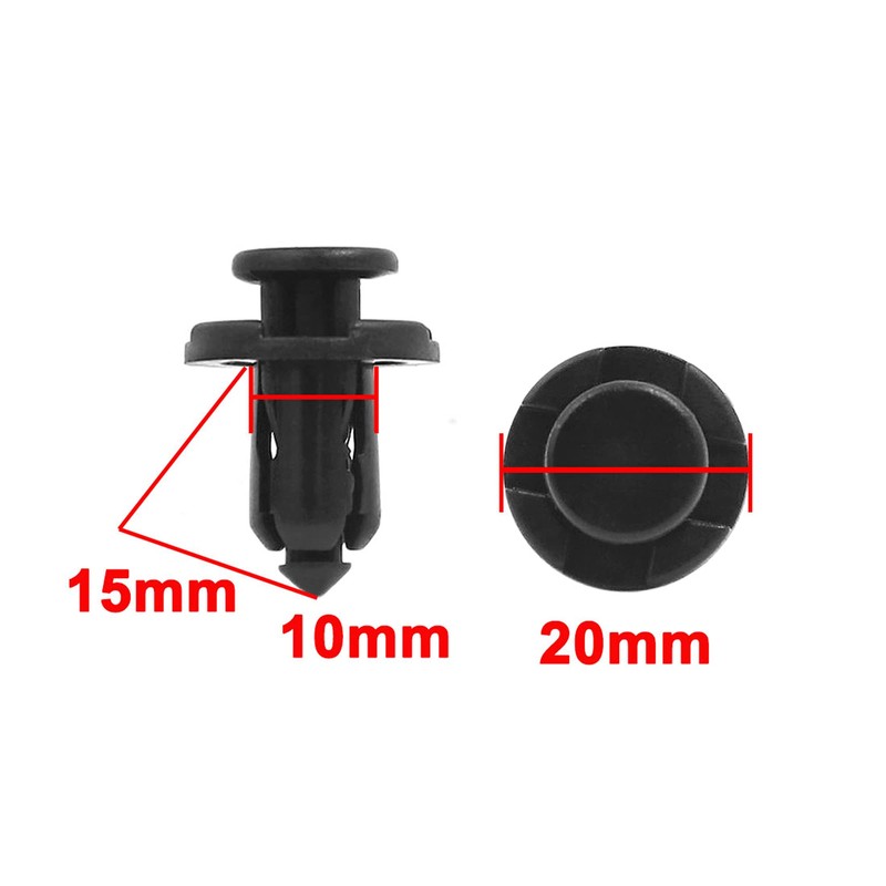 sourcingmap 20Pcs Fit 10mm Hole Plastic Rivets Fastener Fender Bumper
