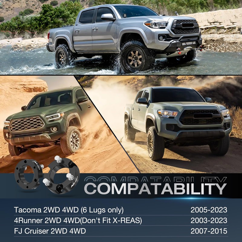 Nilight 2''Leveling Lift Kits for 2005-2023 Tacoma/2003-2023 4Runner/2007-2015 FJ Cruiser