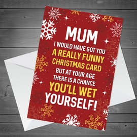 RED OCEAN Christmas Card For Mum Rude Mum Card From Daughter Son Funny Christmas Cards For Mum Funny Christmas Cards