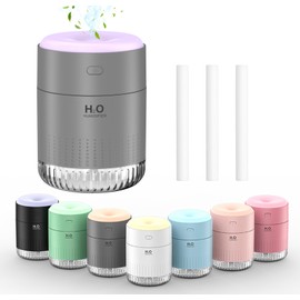 Colorful Mini Humidifier, USB Rechargeable Humidifier, 4 Modes Super Quiet, Humidifiers For Bedroom,Suitable For Travel Office Family-Grey