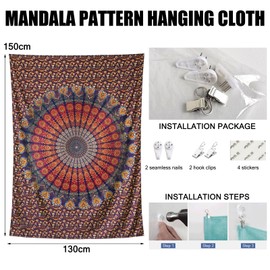 BDSHUNBF Tapestry Wall Hanging 130 * 150 cm, Mandala Wall hanging Bedding Tapestry, Boho Hippie Decor for Bedroom and Living Room