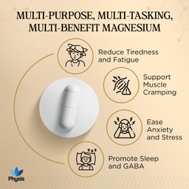 Physis Magnesium Glycinate 400mg Daily | High Absorption Vegan Capsules for Sleep, Mood & Muscle Support | Non-Laxative, Natural Mineral | Relaxation, Stress & Anxiety Relief | 60 x Chelated Capsules