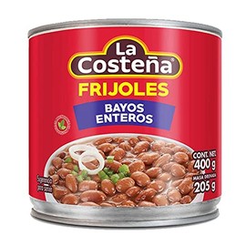 La Costena Bayos Whole Beans 400g / Cooked Whole Pinto Beans, Mexican Tinned Frijoles Beans, Canned Beans