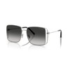 COACH Women's HC7174D Square Sunglasses, Shiny Silver/Grey Gradient, 59 mm