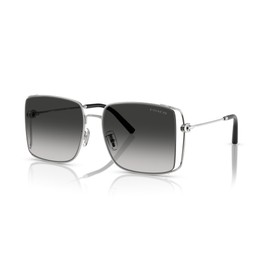 COACH Women's HC7174D Square Sunglasses, Shiny Silver/Grey Gradient, 59 mm