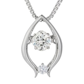 Luxuriya ZNY-NYP-628-POP Dancing Stone Necklace, Crossfor, New York, Custom Made Model Set, SV925 (PT900 Platinum Coating), Cubic Zirconia
