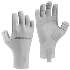 BASSDASH ALTIMATE UPF 50+ Women’s Fishing Gloves UV Sun Protection Fingerless Gloves for Kayaking Paddling Hiking Cycling Driving Shooting Training (Pure Grey, XS)