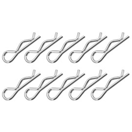 METALLIXITY Cotter Pins (1.6mm x 28mm) 50Pcs, Carbon Steel R Shaped Spring Clip Pins for Hitch Pin Lock Systems, Silver Tone