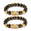 FengShui Wealth And Luck Bracelet, Feng Shui Black Obsidian Pixiu