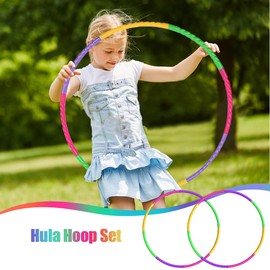 Uoimky Hula Hoop Reifen Kinder, 2 Stück Hoola Hoop Reifen Kinder, 8 Teiliger Abschnitte Abnehmbar und einstellbar Hoola-Reifen für Jungen und Mädchen Fitness für ab 4 Jahre Kinder