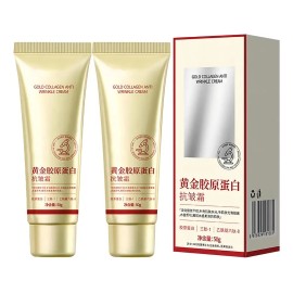 Mopoyat - Crema De Colágeno Dorado Que Reduce Las Líneas De Expresión Y Las Arrugas. Crema Facial Hidratante Antiedad Con Colágeno. Hidratación Profunda Y Reafirmante De Larga Duración (2 Unidades).