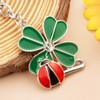 BOOMTOP Key Ring Lucky Charm Clover Ladybird Four Leaf Clover