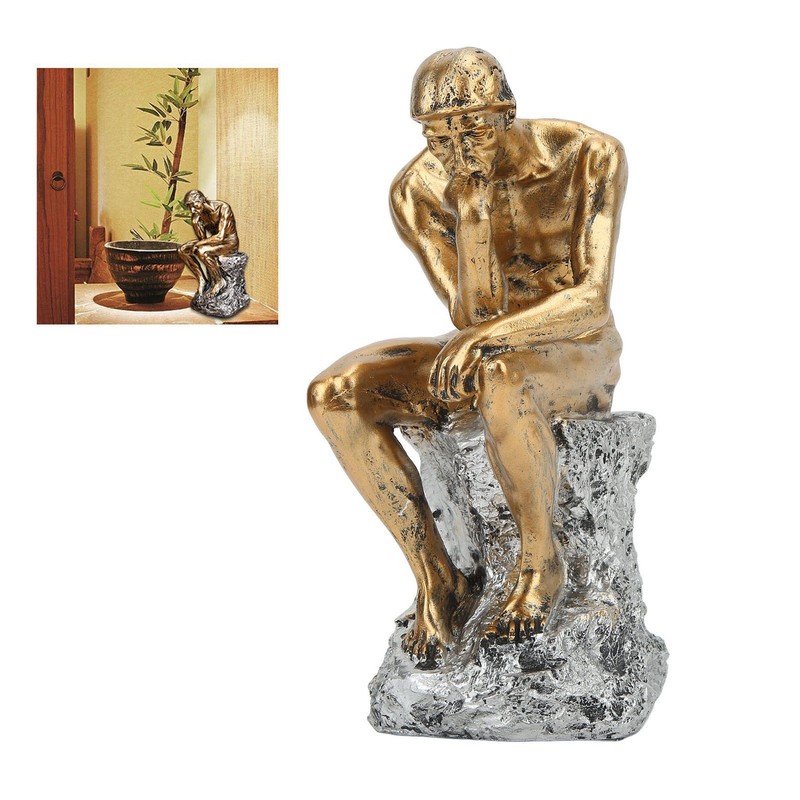 Thinker Statue Retro Style Energetic Lines Stable Nonslip Durable Resin