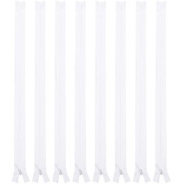 20pcs Closed End Nylon Coil Zippers Tailor Sewer DIY Craft Sewing Colorful Sewing Zippers Supplies for Tailor Sewing Crafts 20cm (White)