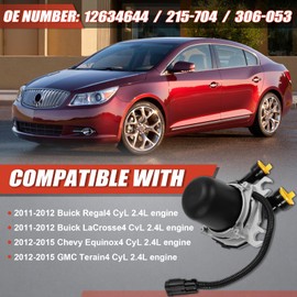 CCNLHZM Secondary Air Injection Pump Without Bracket Compatible with 2011 Buick Regal, 2011-2012 Buick LaCrosse, 2012-2015 Chevy Equinox, GMC Terrain 4Cyl | 2.4L 2011-2015 Replace# 12634644