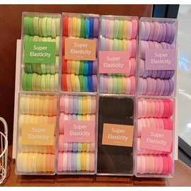 VOKLLIYU Hair Rubber Ring Hepling Bands, Large Capacity, 32 Piece Set, No Traces, Thick, High Elasticity, Accessory, Cute, Korean Style, Simple, Plain, Elegant, Accessory (Gn - Green)
