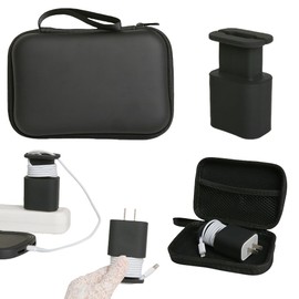SDTAHEAD Charger Protector Bag Set with Silicone Charger Cover Snapback Charger Cable Winder,Travel Carrying Storage Bag with Charger Saver Organizer Anti-Break Protection Cable, Black Bag+Balck Cover