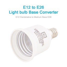 E ENERSYSTEC Candelabra E12 to E26 Light Bulb Base Adapter E12-E26