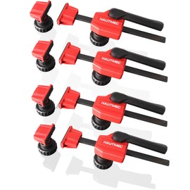 HAUTMEC 3/4" Bench Dog Clamp, Quick-Release Hold Down Clamps for 19mm Dog Holes, 170 Lbs Clamping Force, Adjustable Bench Clamps for Woodworking, Assembling, Gluing, 4 Pack - HT0276