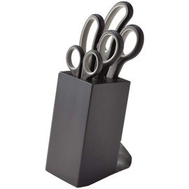 Judge JZ204 Set of 3 Scissors with Scissor Block, Right Handed Scissors with Soft Grip Handles and Stainless Steel Blades, 6cm, 8cm and 10cm, Dishwasher Safe - 25 Year Guarantee