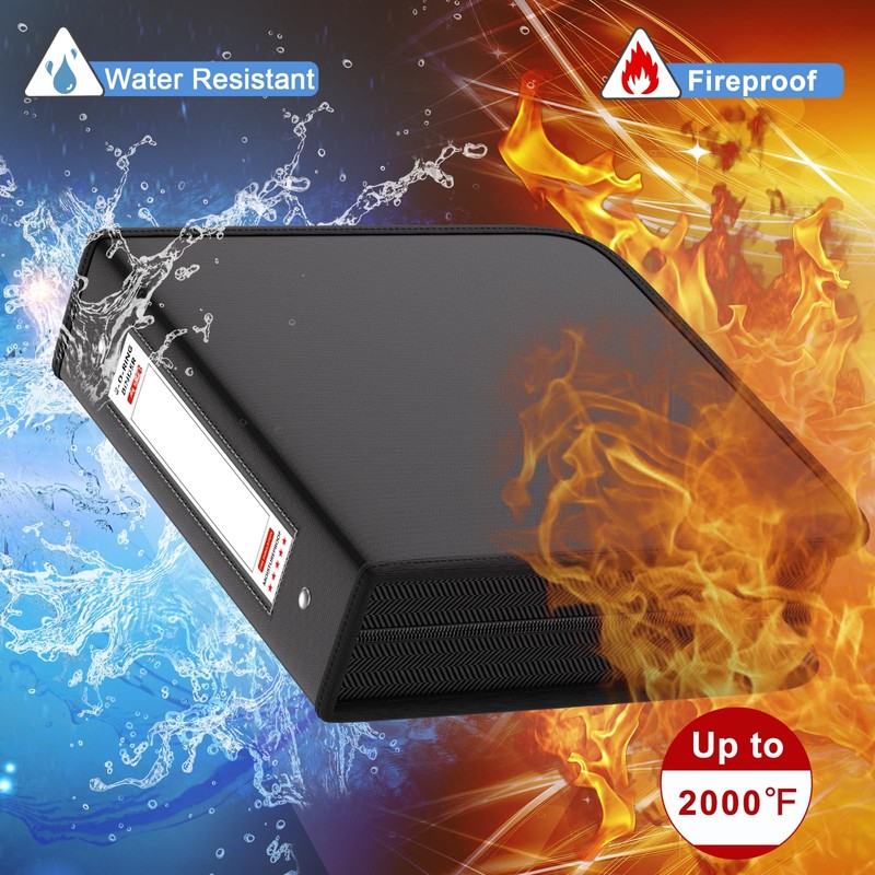 ZOOPIP Fireproof 3 Ring Binder with Zipper, 2.5 Inch D