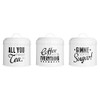 Premier Housewares Pun and Games Tea/Coffee/Sugar Canisters, White, Set of 3