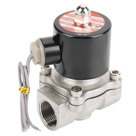 12V DC 3/4" Normally Closed Electric Solenoid Valve Stainless Steel Two-way pipeline valve Tube Connect Flow Switch Electric Solenoid Air Valve Air Water Solenoid Valve for Water Control
