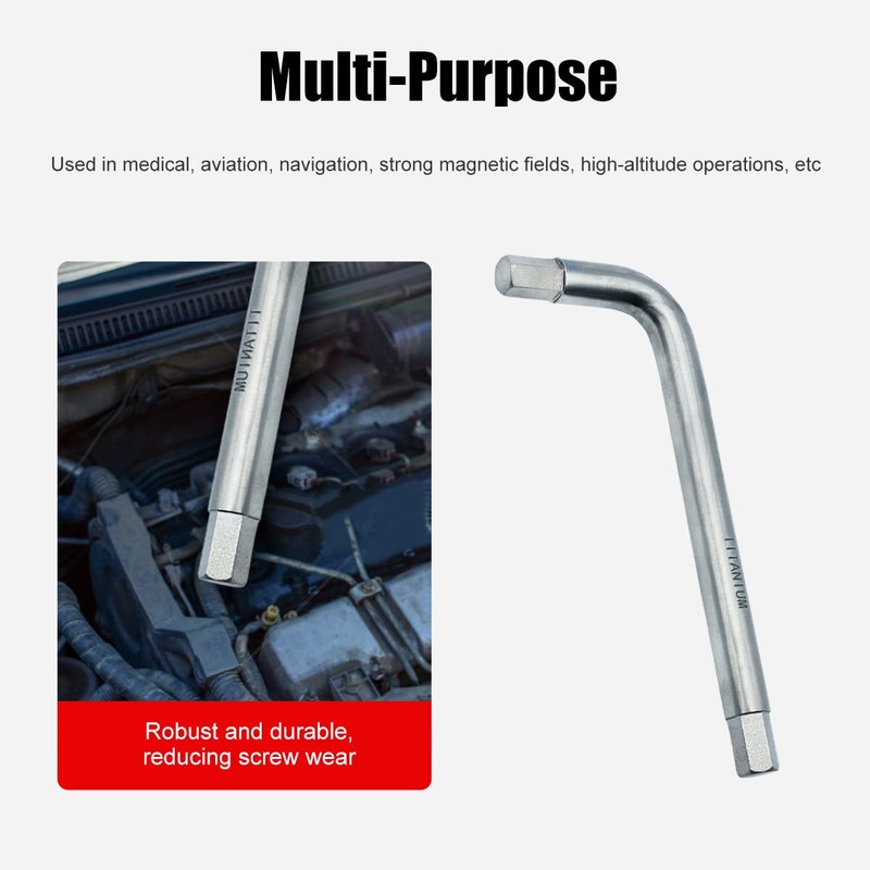 Titanium Alloy Hex Key Wrench Spanner, Non-Magnetic, High/Low Temp Stable,