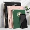 RETTACY Lined A4 Notebook Spiral-College Ruled Notebook,Large Hardcover Leather Journals
