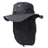 Summer Wide Brim Bucket Hat Boonie Cap Ear Neck Flap for Outdoor Fishing Hiking Camping (Black)