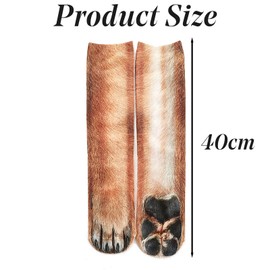 1 Pair Animal Paw Socks, 3D Print Animal Feet Pattern Novelty Socks, Creative Fun Socks for Men Women Funny Gifts