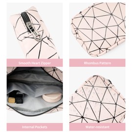 REDSINDA Small Cute Makeup Zipper Pouch, Multi-purpose Travel Cosmetic Organizer Bag, Waterproof Toiletry Bag for Women (Pink)