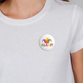 Huuraa Button Alaaf Narrenkappe Ansteckbutton 59mm mit Karneval Motiv für alle Jecken