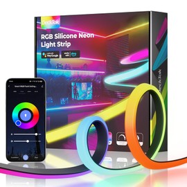 DeckTok LED Neon Rope Strip Light 9.84ft RGB IP65 for Gaming Room Desks