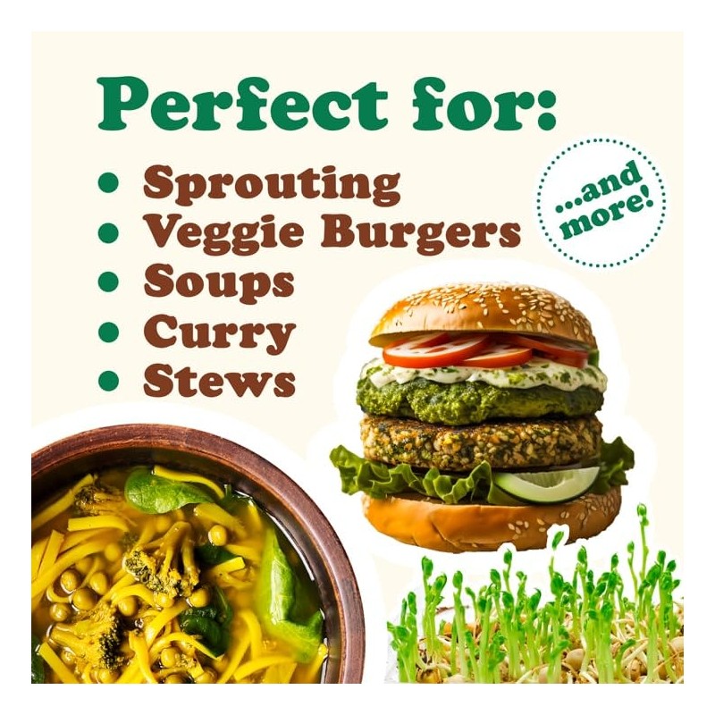 Food to Live Organic Whole Dried Green Peas, 10 Pounds