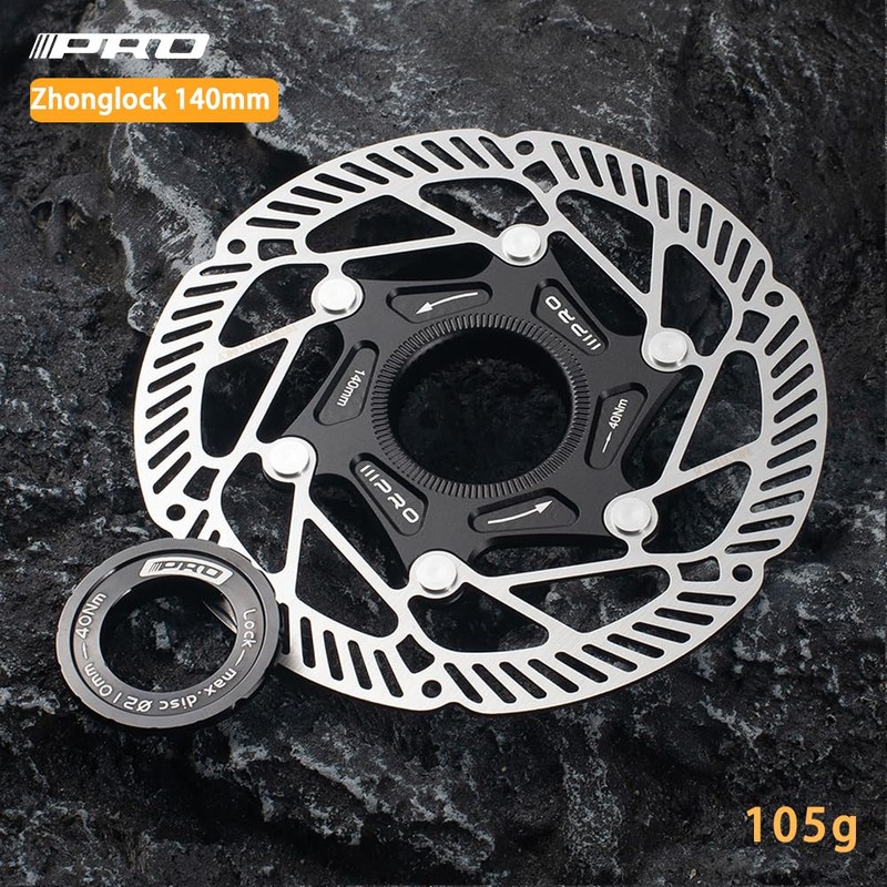 Bicycle Disc Brake Rotor, Center Lock, 140/160mm, Black/Silver (140mm)