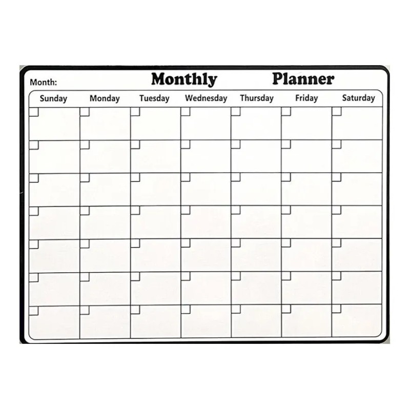 Elegante Pizarra Magnética Con Calendario De Borrado En Seco