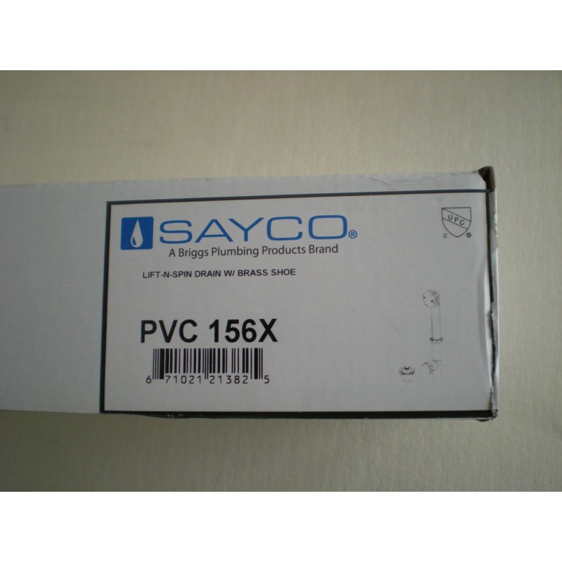 Sayco Lift-And-Spin Bathtub Drain Assembly Chrome with Brass Shoe