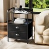 Night Stand with 2 Fabric Drawer and Sturdy Metal Frame,